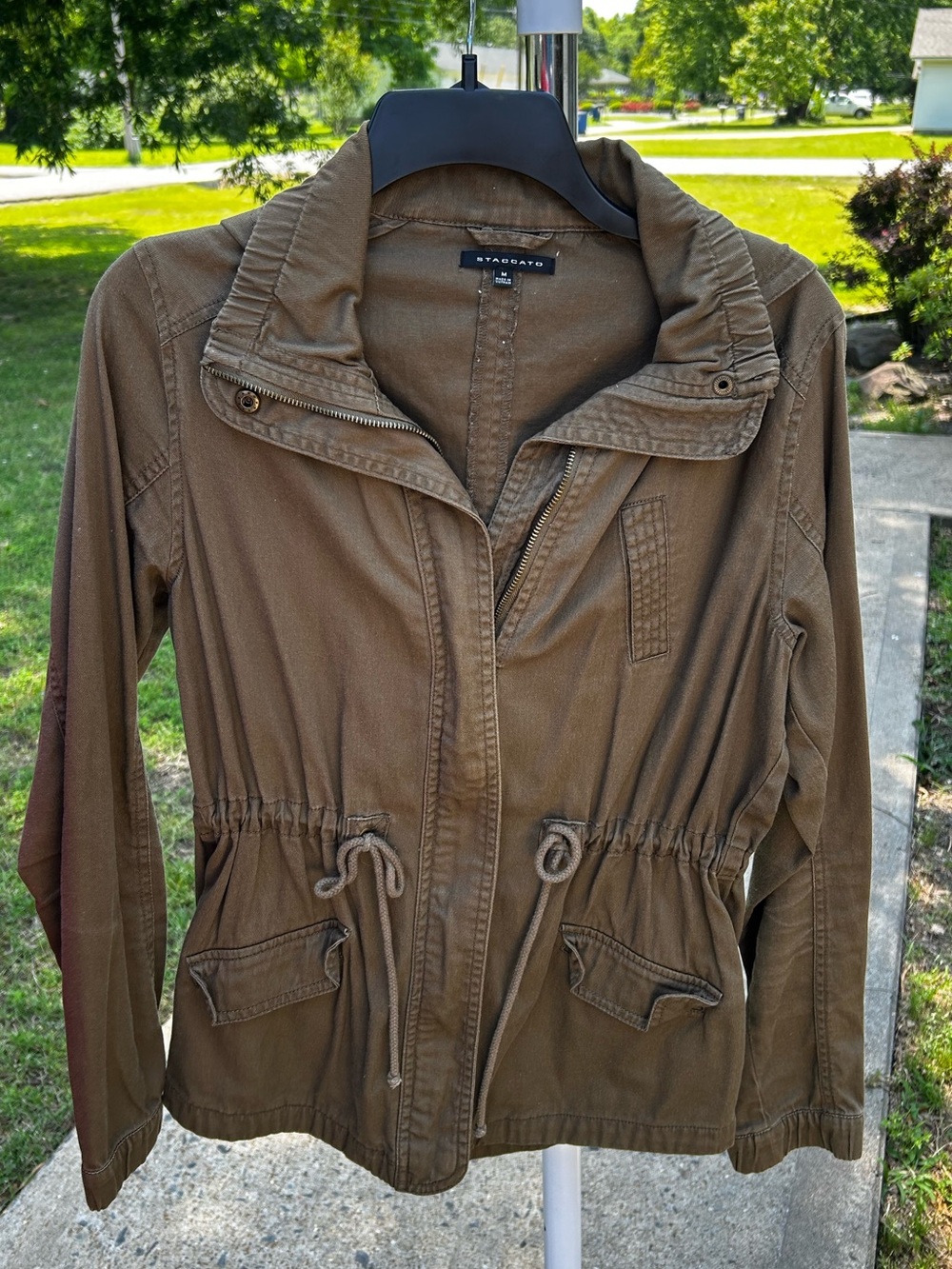 Staccato Olive Brown Drawstring Utility Jacket